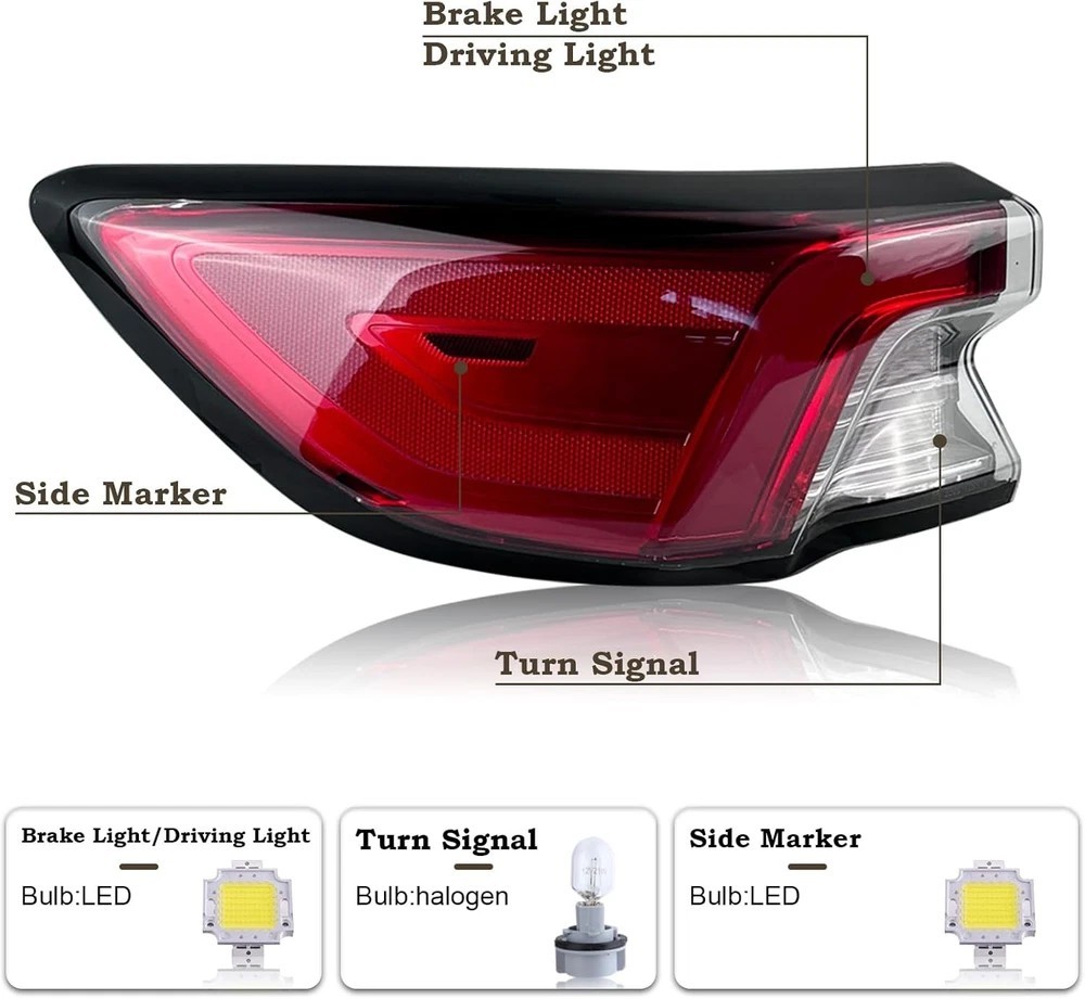 20-22 Ford Escape LED Tail Light Outer Left Driver Side LJ6Z13405E FO2804128
