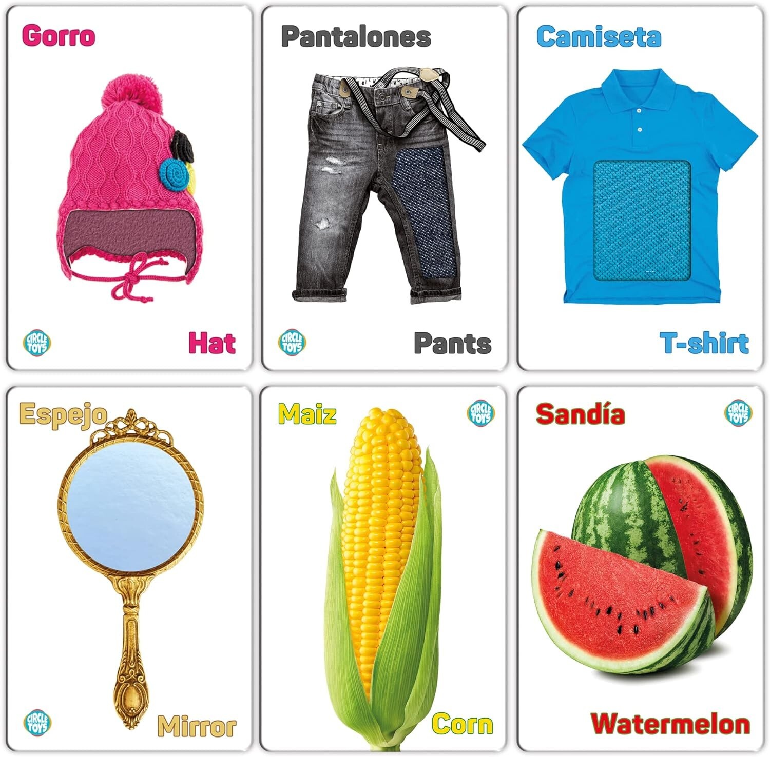 Touch and Feel English Spanish Bilingual Picture Toddler Kids Sensory Flash Card