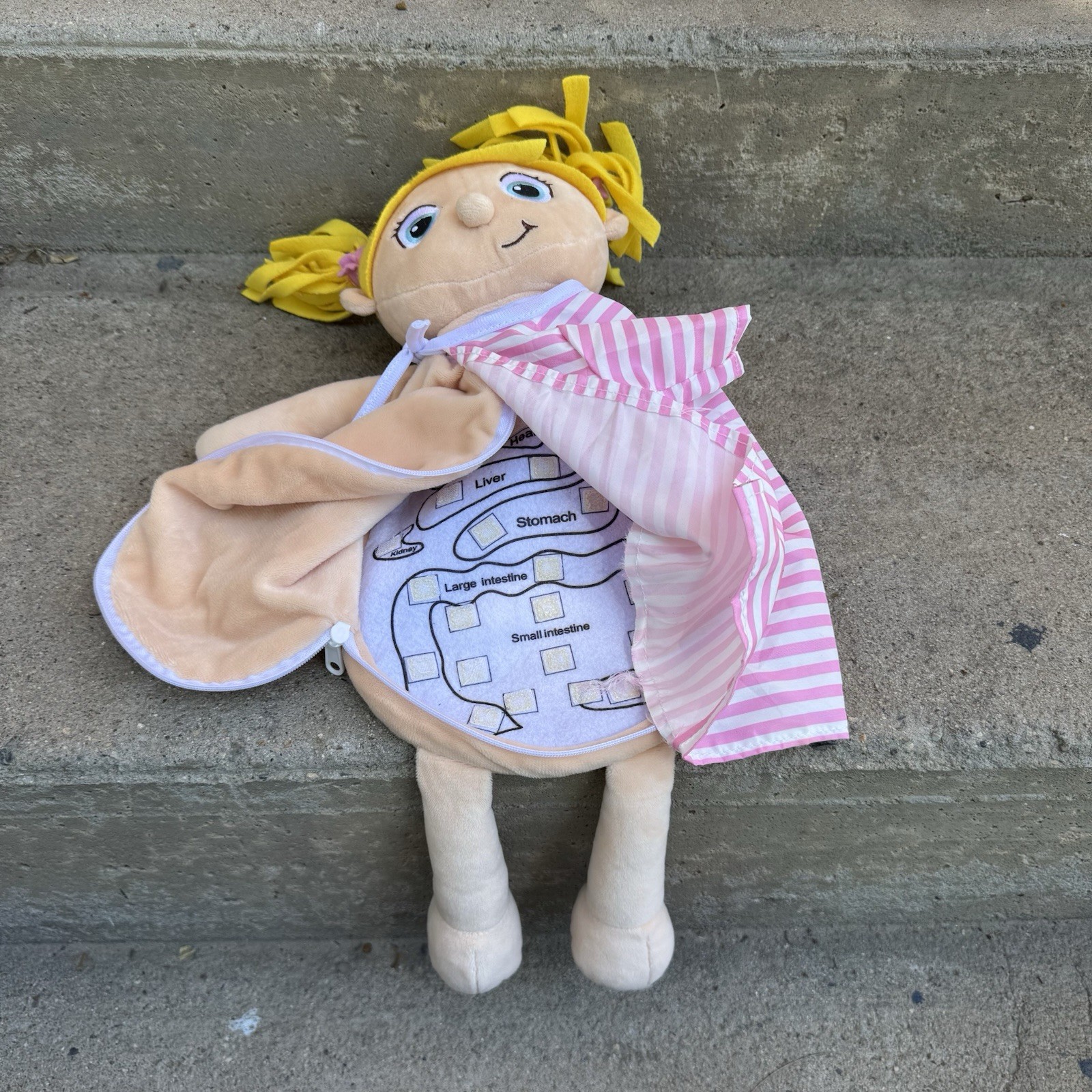 3D Human Body Anatomy Puzzle Doll Surgery Prep Organs Plush- DOLL ONLY NO ORGANS