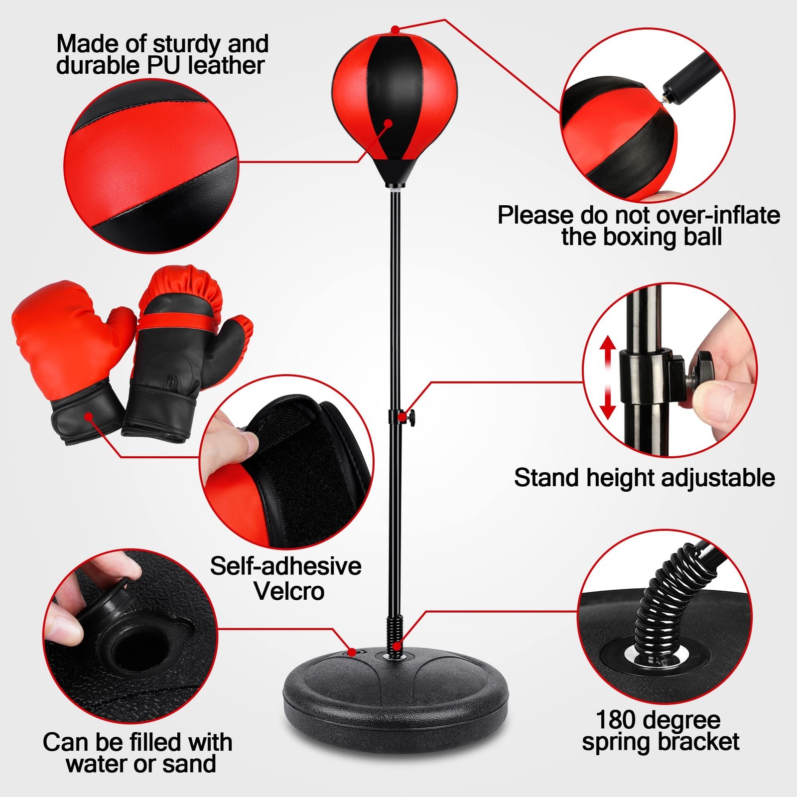 Punching Bag for Ages 3 4 5 6 7 8+ Years Old Kids, Boxing Bag Set Toy with Bo…