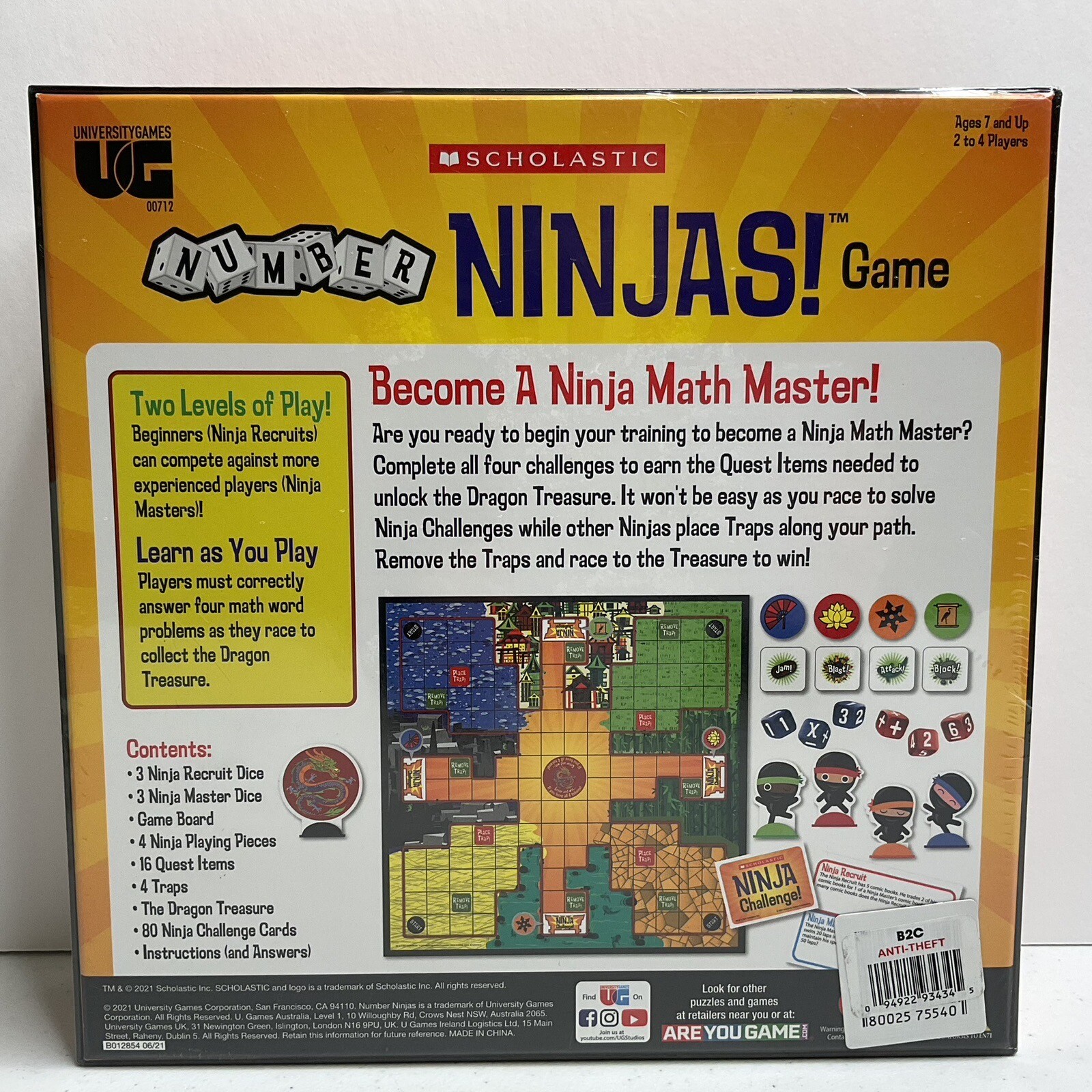 New – University Games Scholastic – Number Ninjas! Game – Ages 7+ | 2-4 players