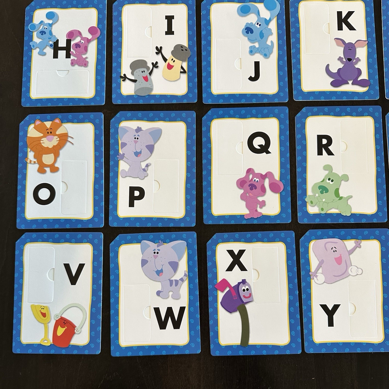 Vintage 2003 Blue Clues Flap Flash Cards With Flaps ABC My Alphabet Complete