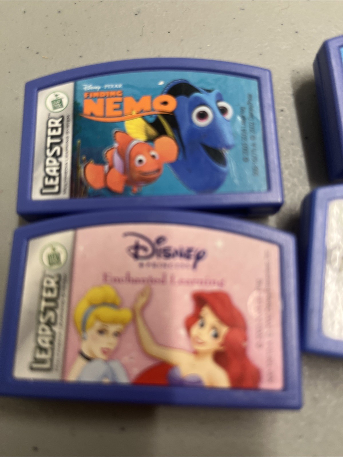 Disney Leapster Leapfrog Game Cartridges Lot- 4 Nemo ,Nihao, Princess,puzzled