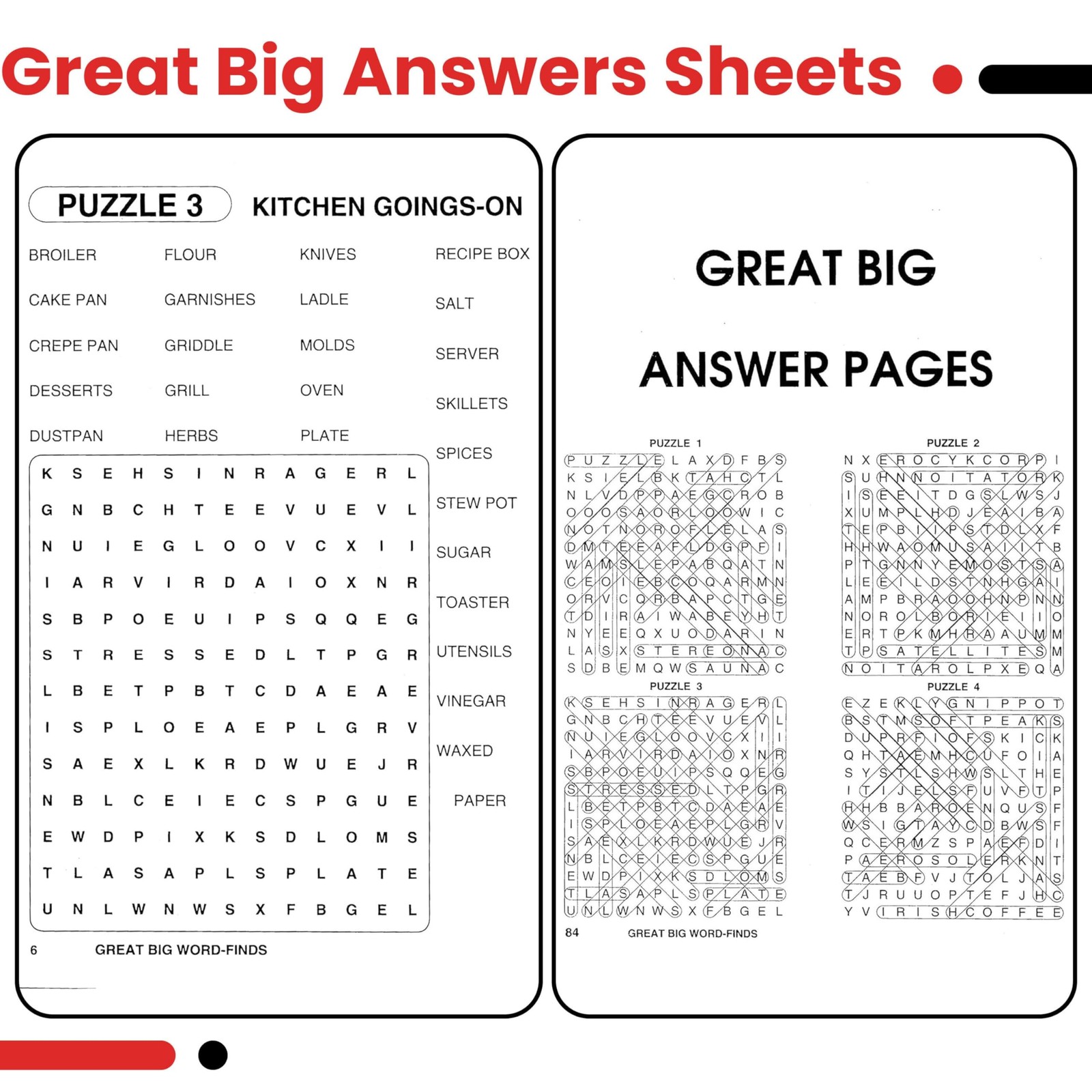 KAPPA Super Saver LARGE PRINT Word Search Puzzle Pack – (Pack of 6) Full…