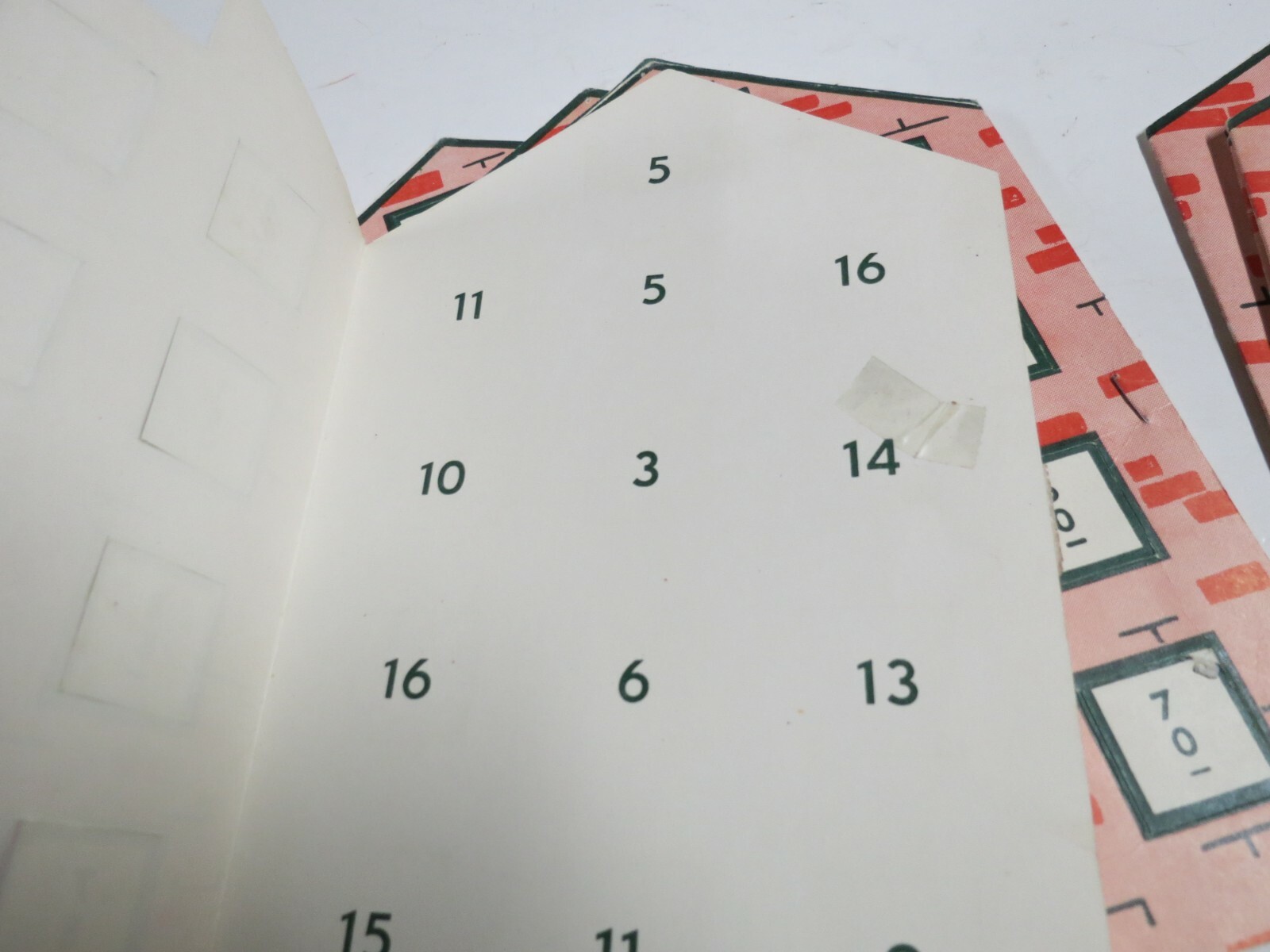 Vintage Set of 15 Math Flash Cards Practice Addition Brick House Building Flaps