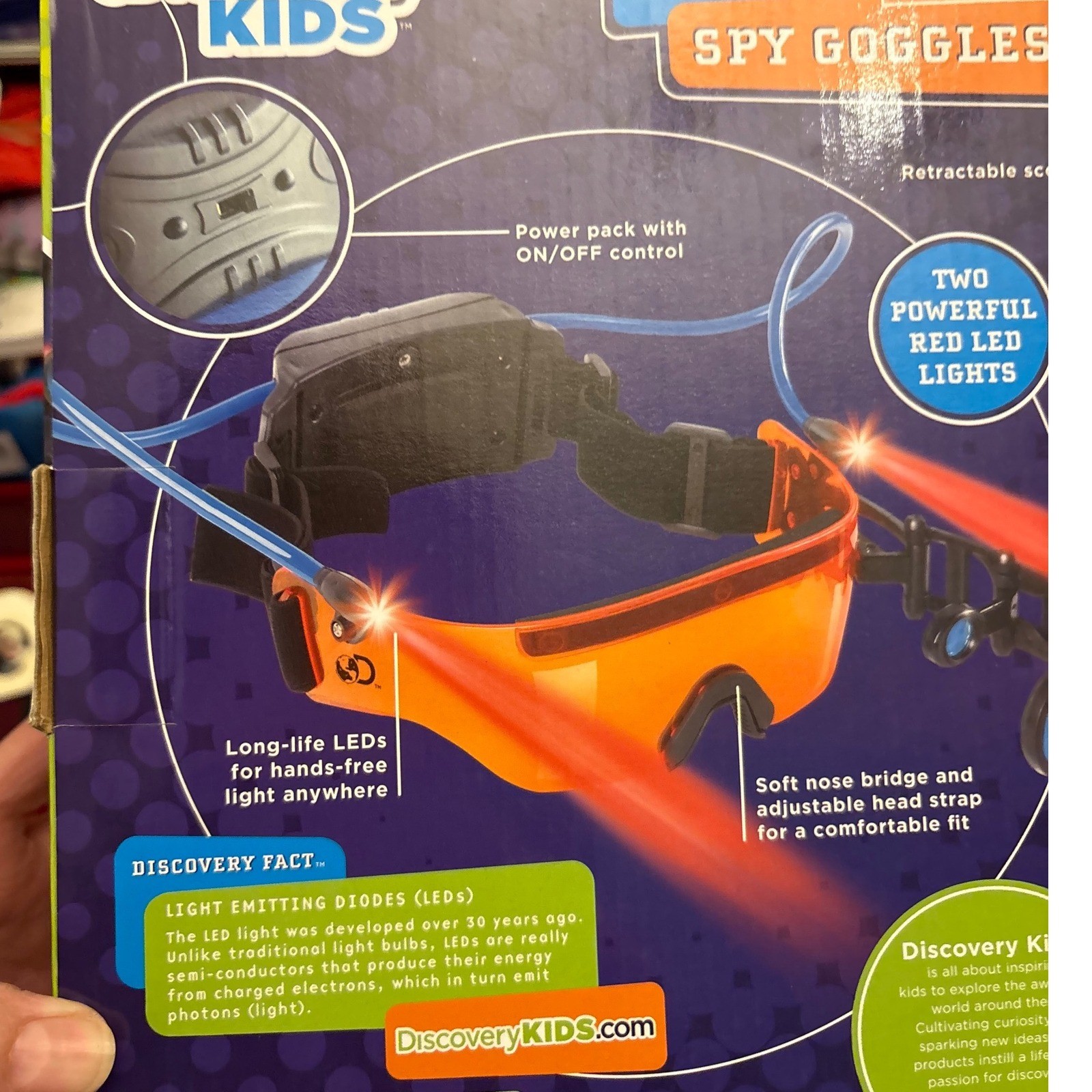 Discovery Kids Night Vision Spy Goggles Red LED Lights Retractable Scope Ages 8+