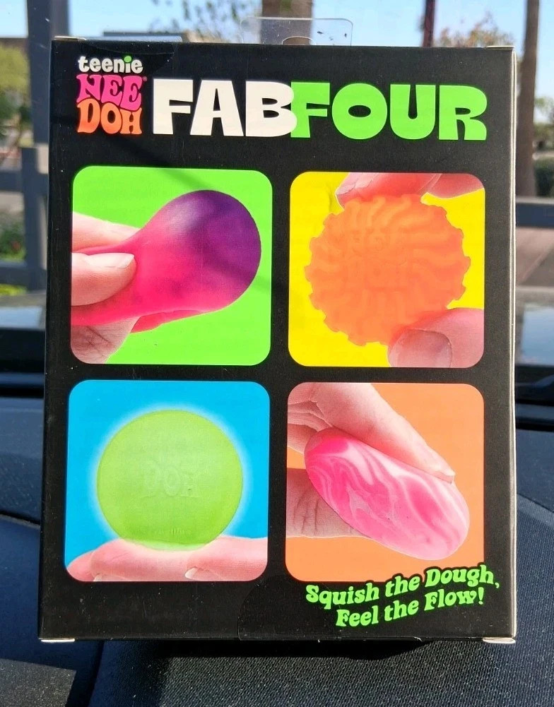 NeeDoh Teenie Fab Four 4-Pack Color Change Glow Swirl NEW SEALED Colors Vary