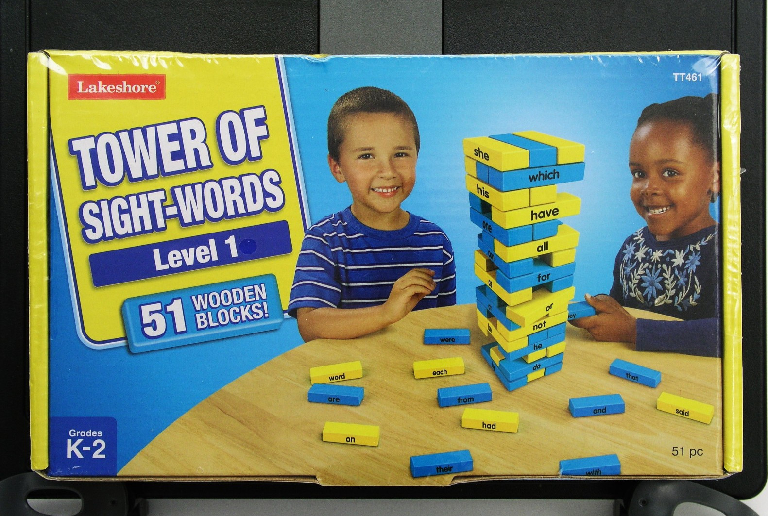 LAKESHORE TOWER OF SIGHT-WORDS LEVEL 1 – GRADES K-2 – 51 WOODEN BLOCKS! NEW