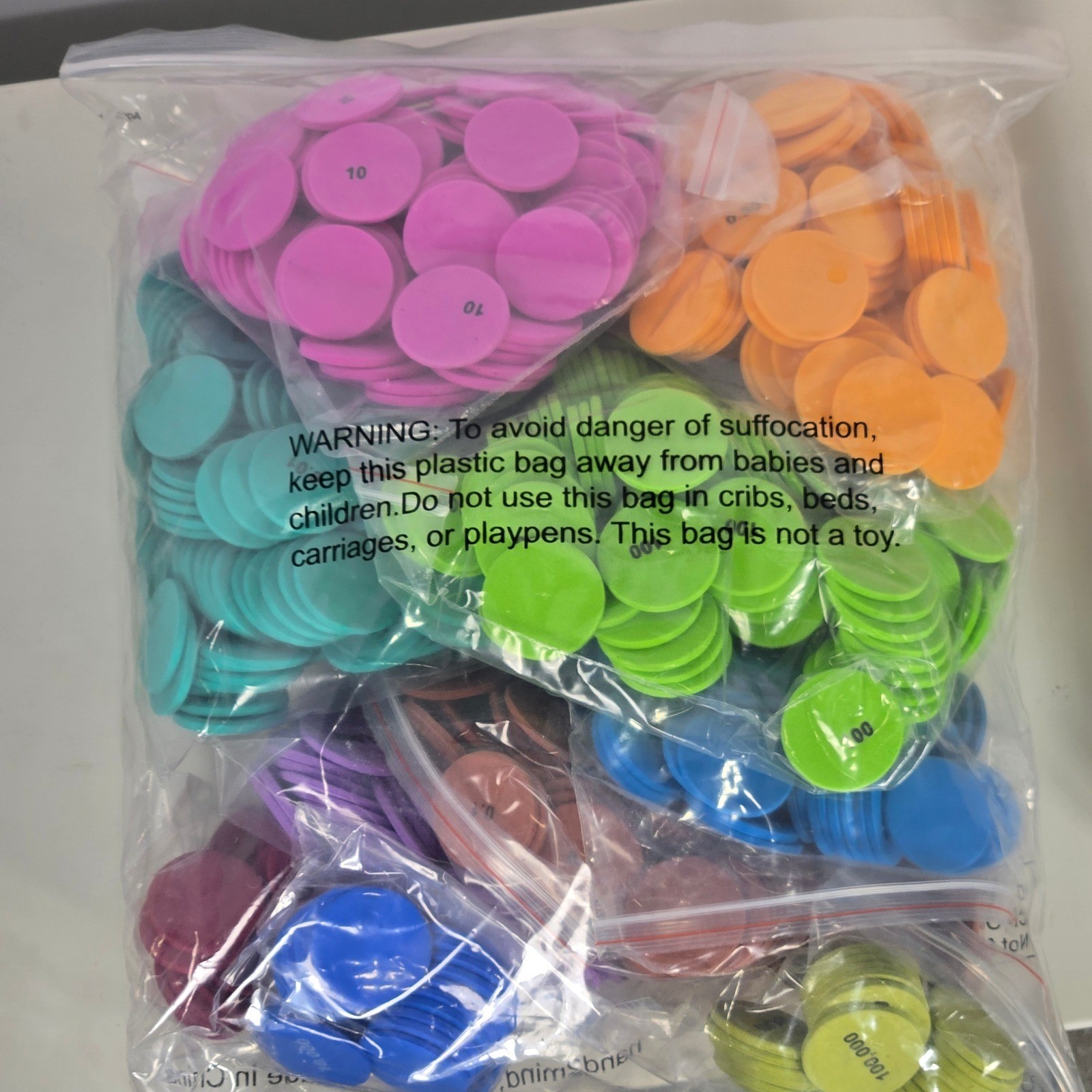 ETA hand2mind ManipuLite Place Value Disks 10 Values Set 875 Count 77076 NEW