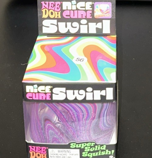 New In Box Schylling NeeDoh Nice Cube Swirl Purple Fidget Toy