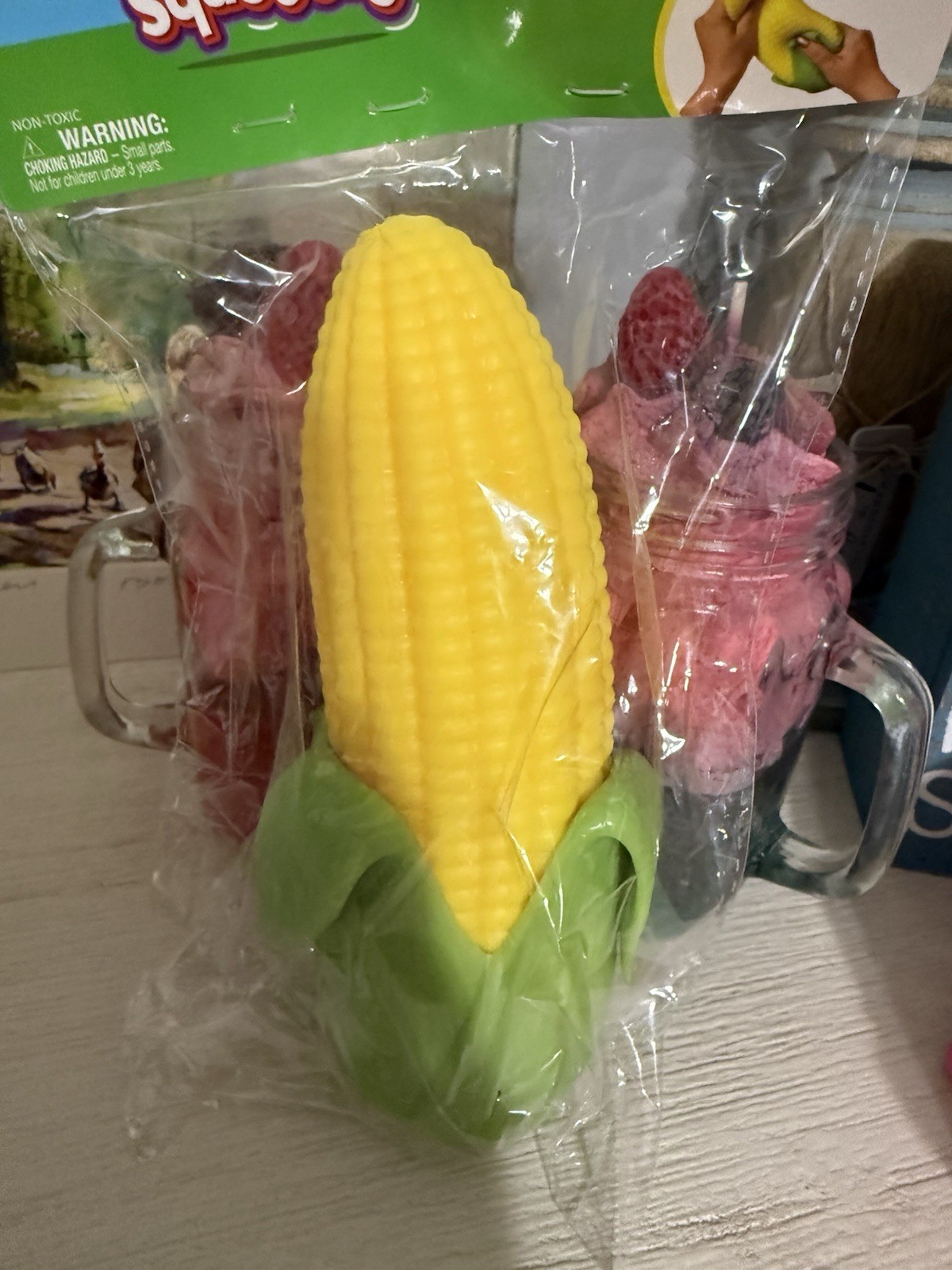 Sunny Days Squeeezy Corn on the Cob Squishy Toy Squeezy Viral Sensory Fidget