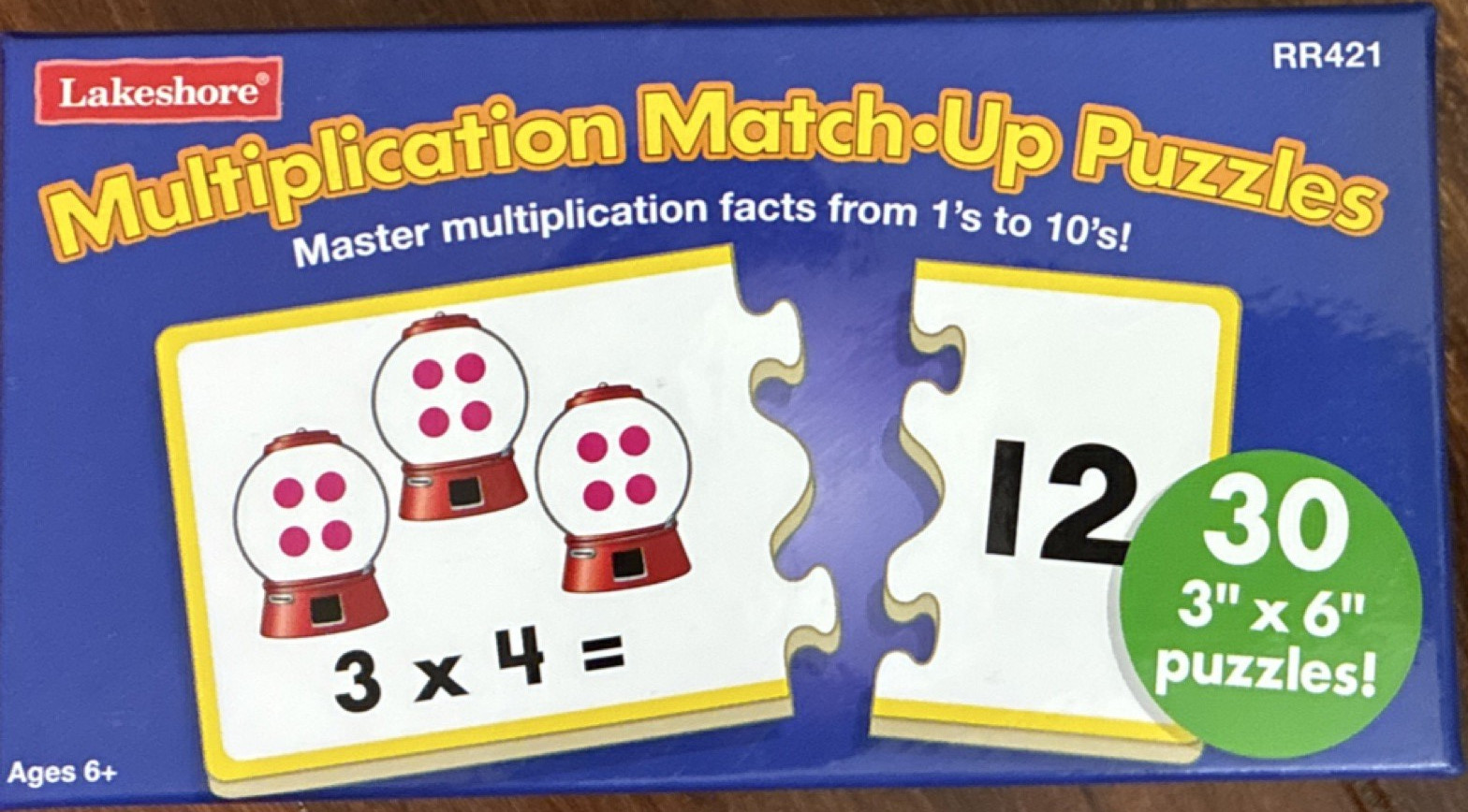 Lakeshore Multiplication Match-Up Puzzles RR421 Ages 6+ Age Level 4-7 8-11 Years
