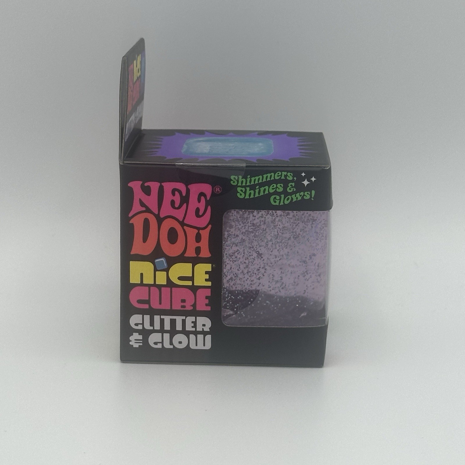 Lot of 2: NeeDoh Nice Cube Glitter Glow squishy