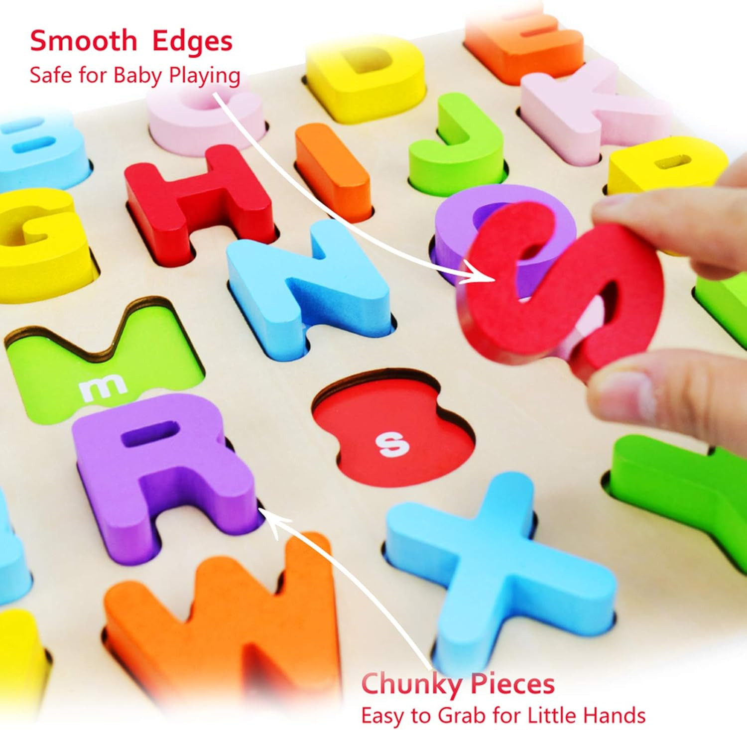 Alphabet Puzzle WOOD CITY ABC Letter Puzzles for Toddlers1 2 3 Years Old Educa