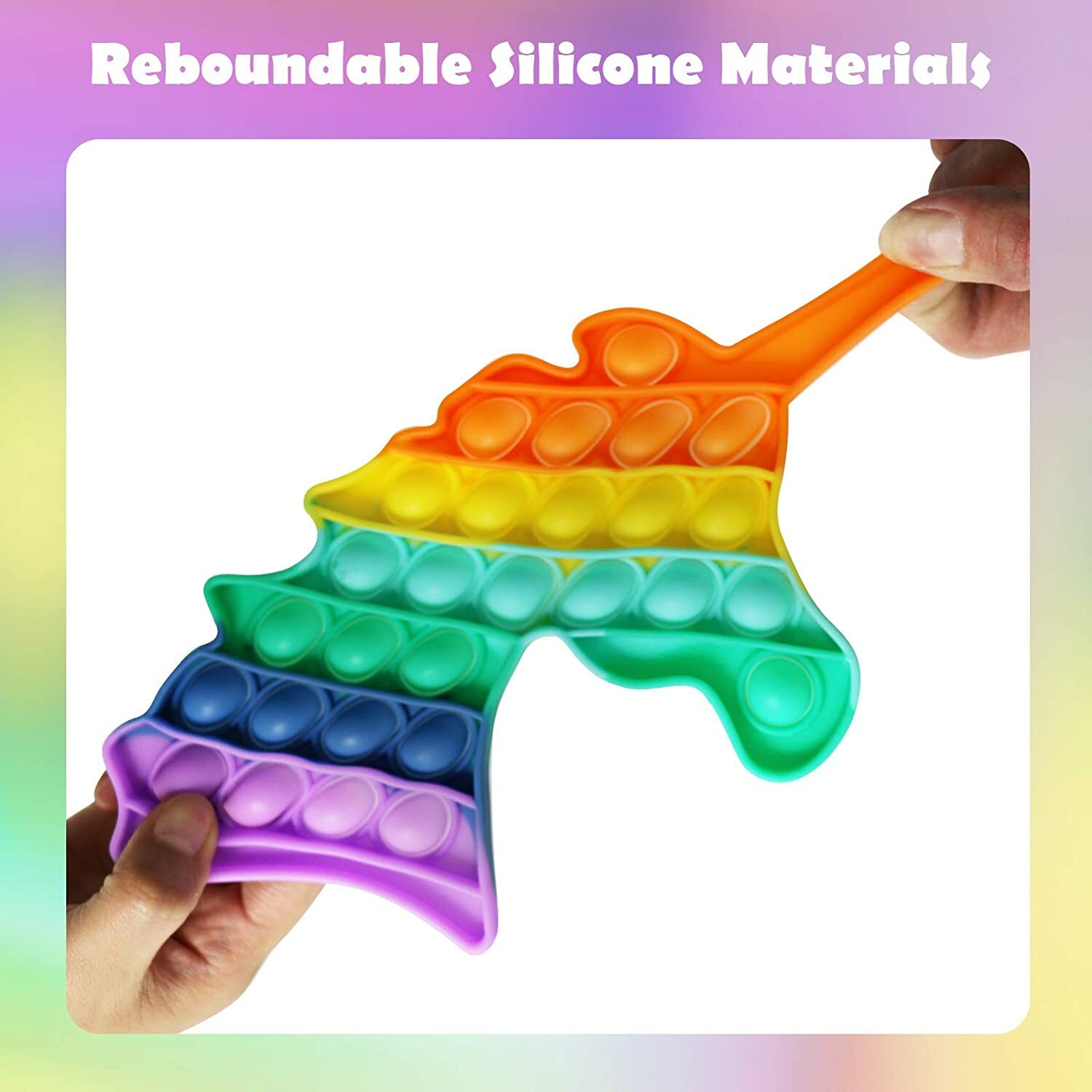 Popit Fidget Toy Push Bubble Sensory Stress Relief Kids Family Gift Game Rainbow