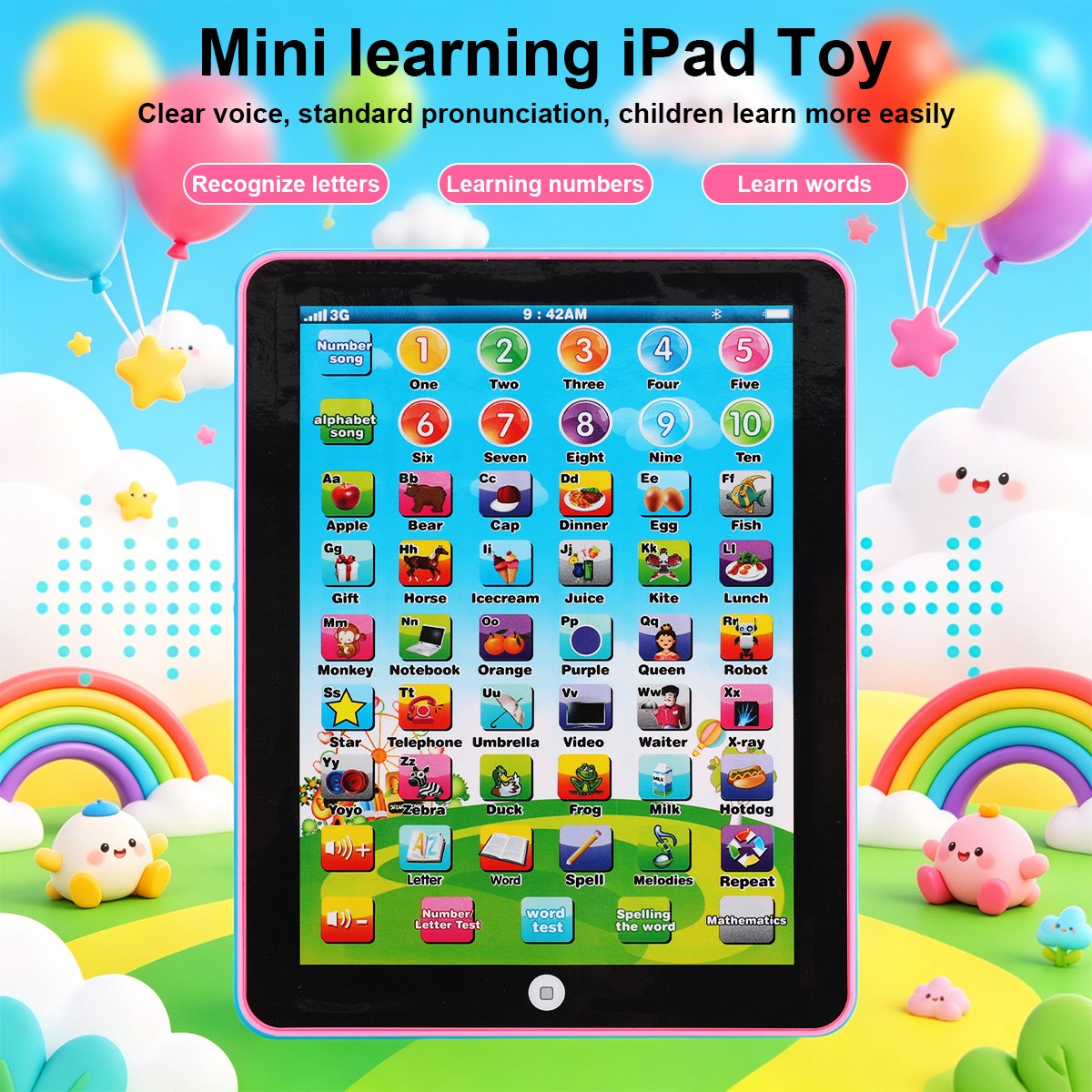Educational Learning Tablet Toy Cell Phone for Kids Age 2 3 4 5 6 7 8 Years Old