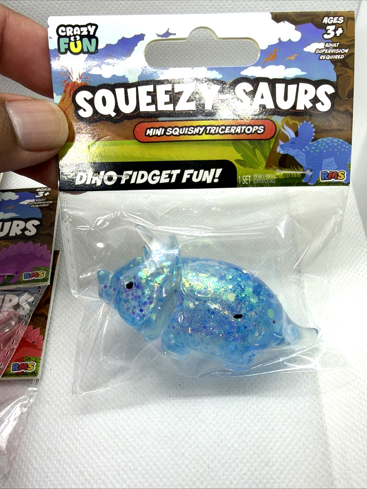 CRAZY FUN RMS Squeezy-Saurs MINI Squishy Dinosaurs LOT of 6 READ DESC.