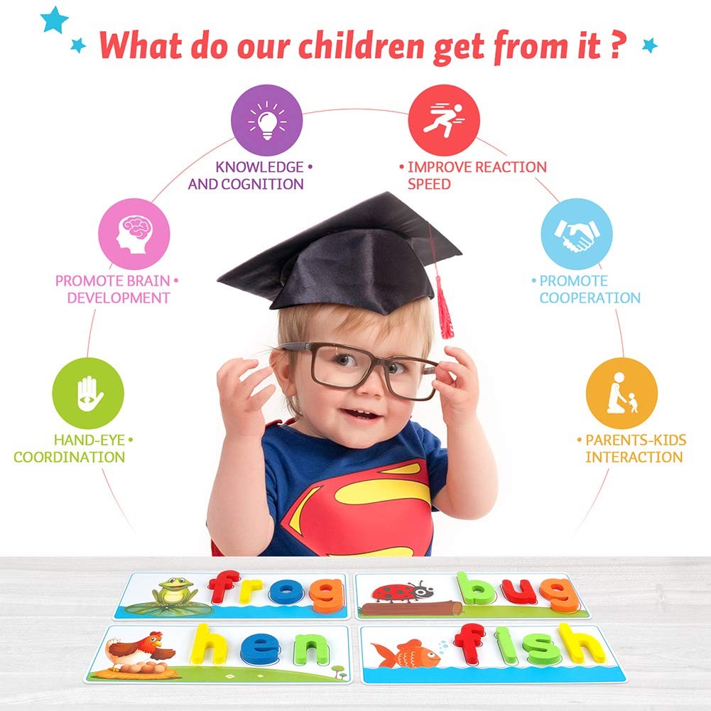 Learning Toys for 3 4 5 6 Years Old Boys and Girls – See & Spell CVC Word
