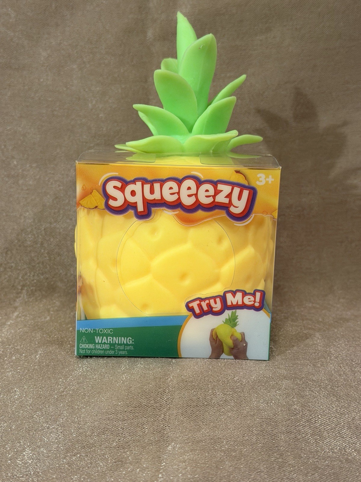 New And Sealed Sunny Days Squeeezy Pineapple Squeeze/Stretch/Fidget/Stress Toy