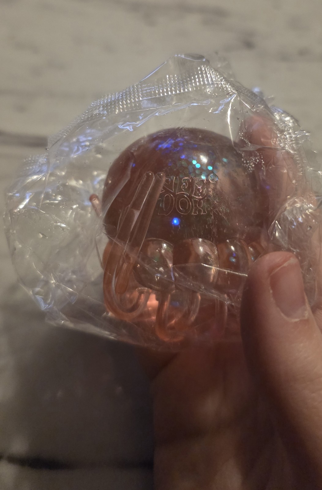 Pink Glitter Jellyfish UNBRANDED New In Box Squishy Toy