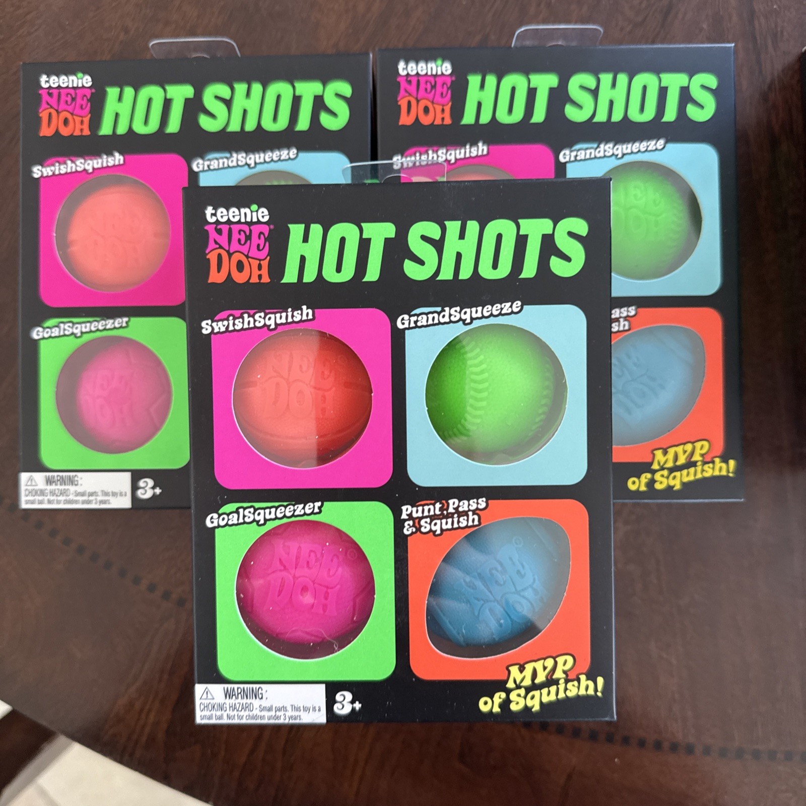 NeeDoh Teenie Hot Shots 4 Pack Squishy Stress Balls Toy New Free Priority Ship