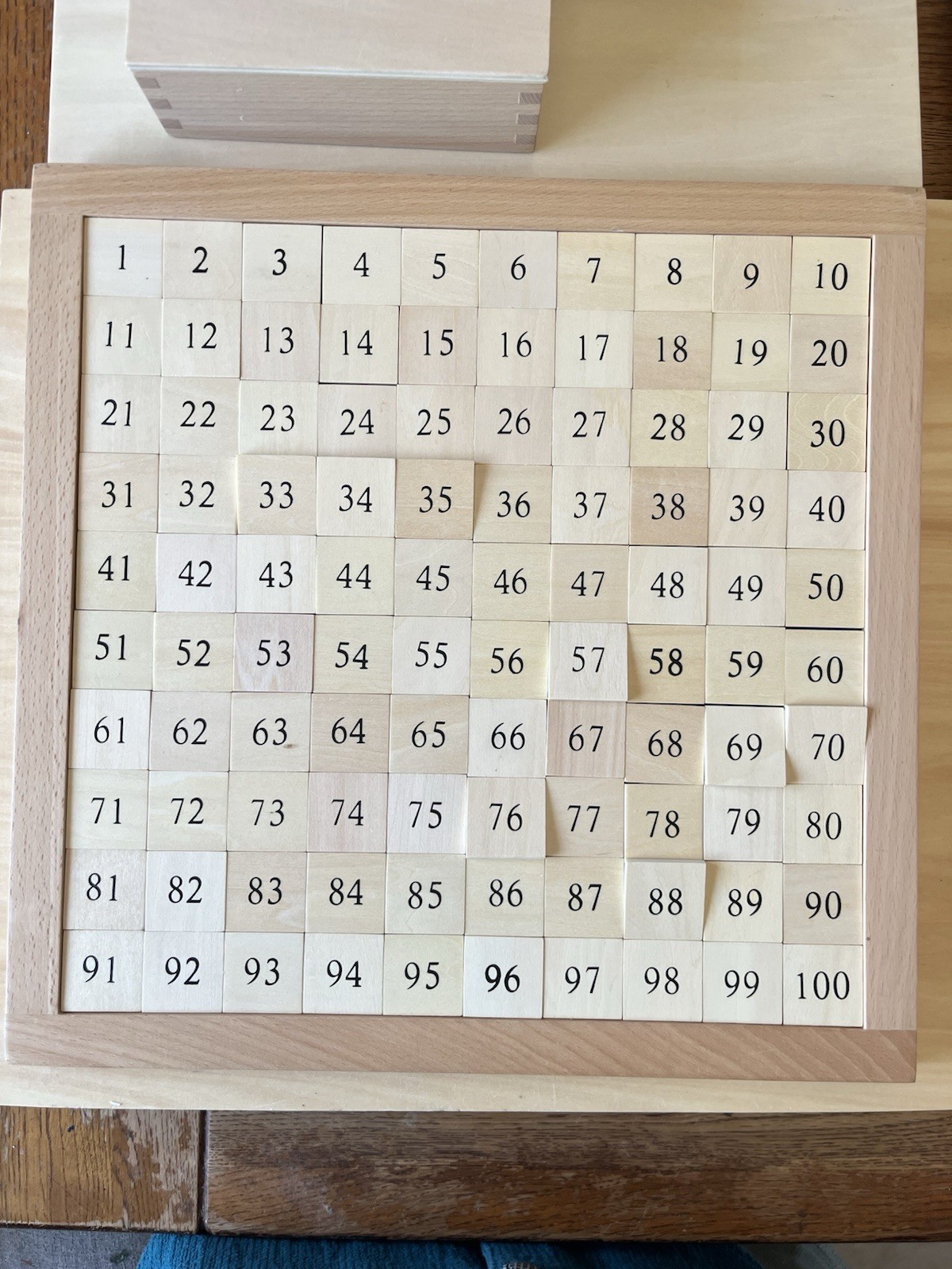 Montessori Wooden Math Materials Lot Stamp Game Board Cards Counters Rods Box