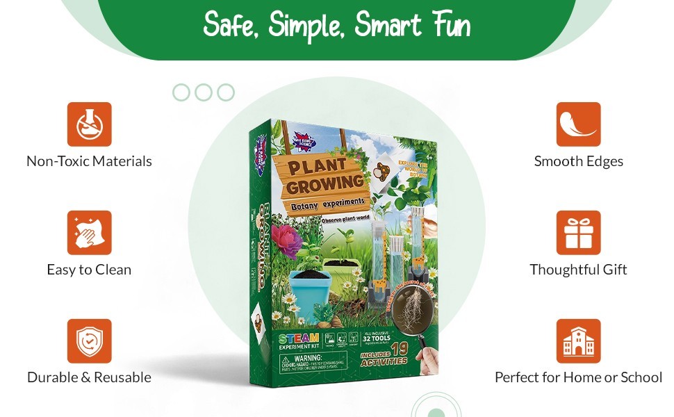 Plant Science Kit for Kids Ages 8-12 | STEM Educational Gift with 19 Experiments