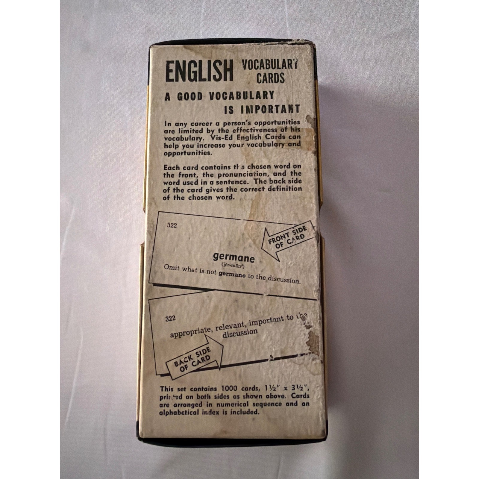 Vis-Ed English Vocabulary Cards Unisex OS Tan Fair Vintage 1000 Card Set