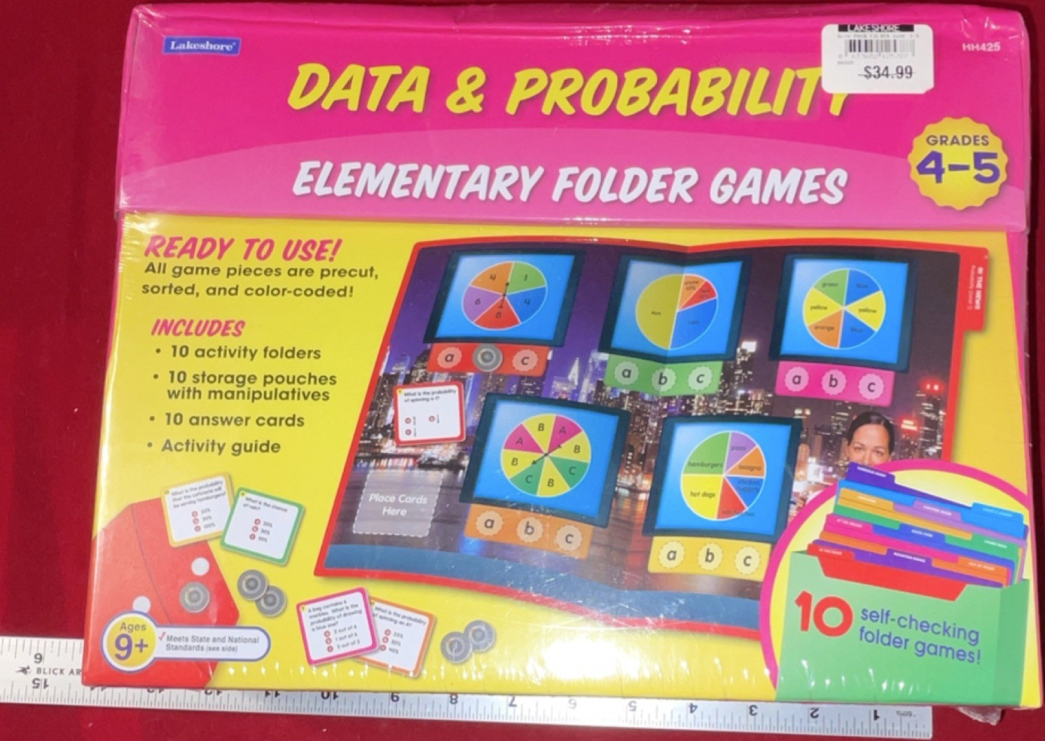 Lakeshore Data & Probability Elementary Folder With 10 Games for Ages 9+
