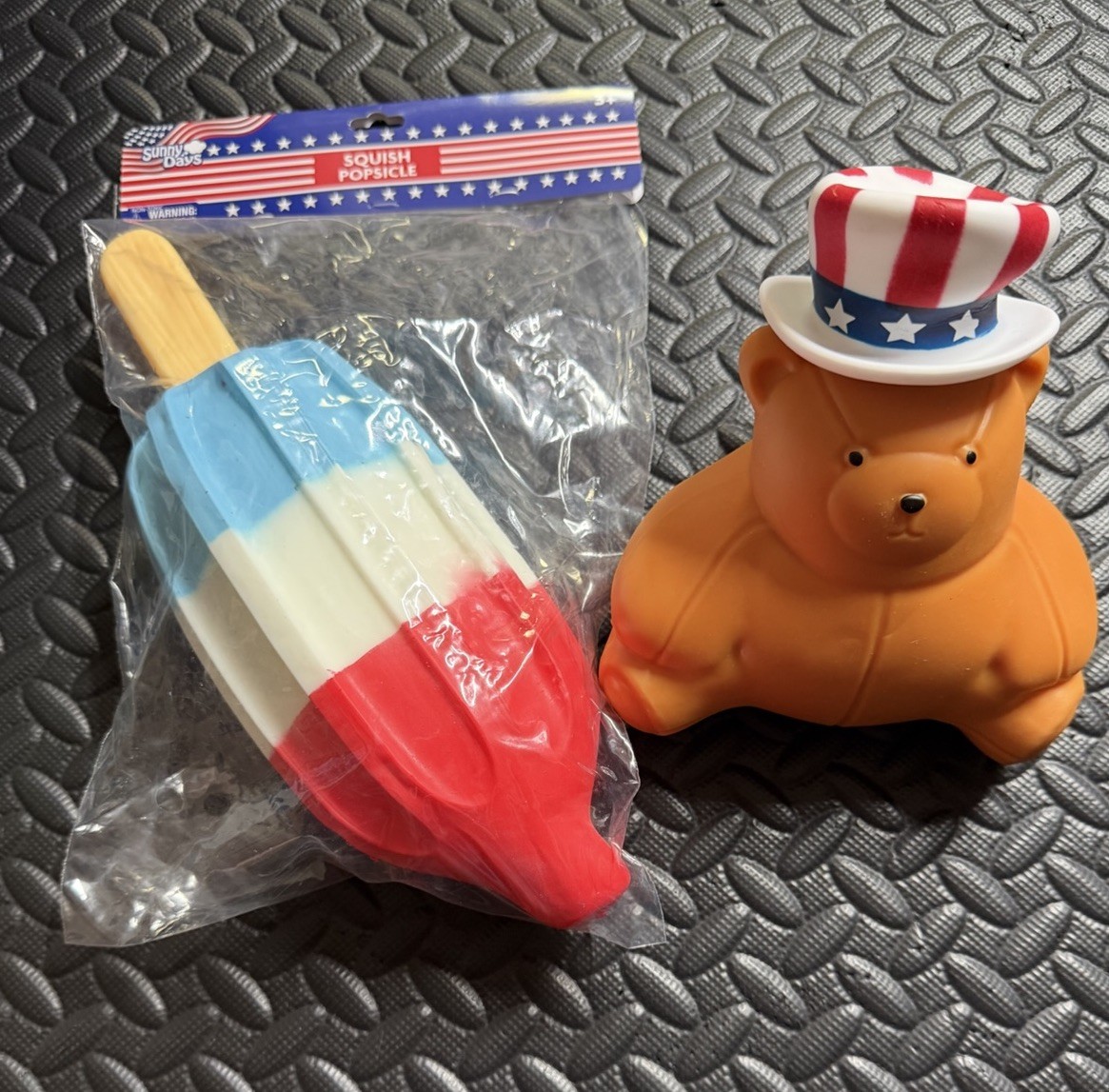 Sunny Days Squishy Patriotic Bear & Popsicle Viral Squishy New Lot Of 2