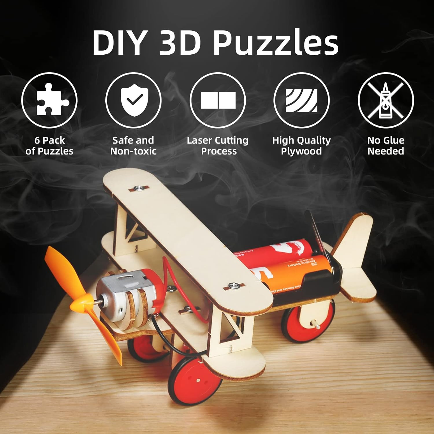 Yutin STEM Kits for Kids Age 8-10 10-12, 6 Set Wood Building Projects Crafts Sci