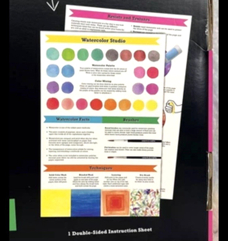 Smarts & Crafts Watercolor Studio Kit Multicolor 28-Pc W/ Paints Brushes Paper..