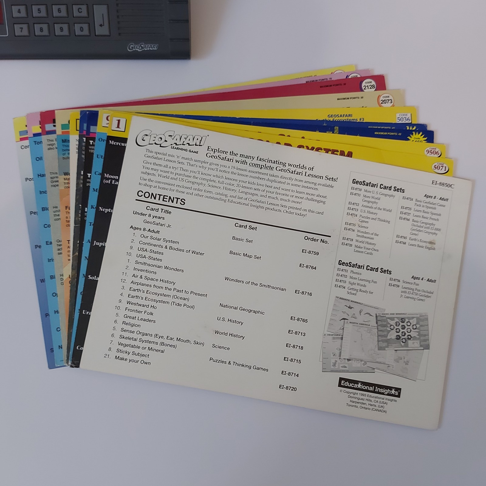Vintage GeoSafari Electronic Learning Game EI-8700 11 sets 29 cards Tested WORKS
