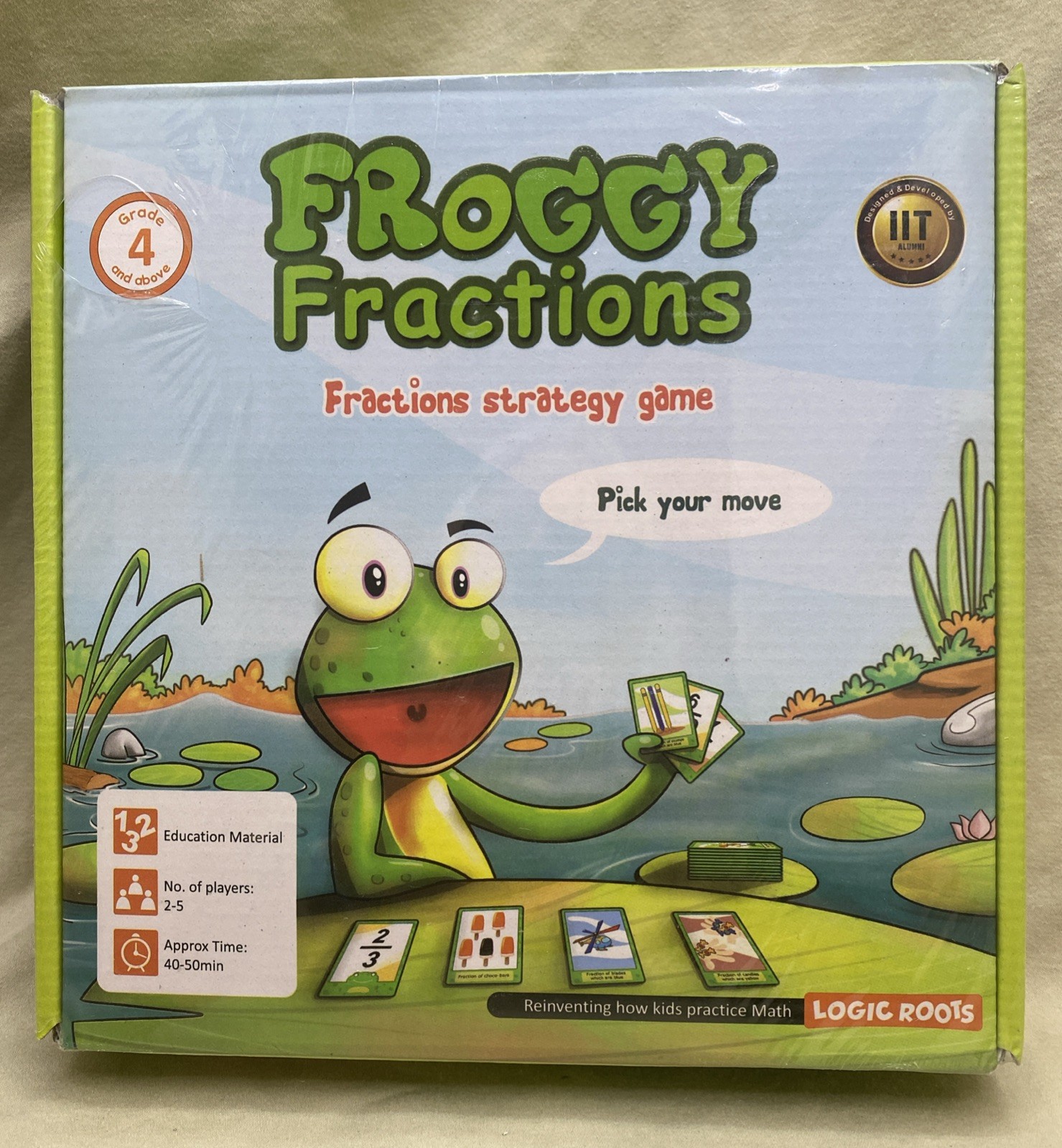 Logic Roots Froggy Fractions Math Card Game~Homeschool~Match Drawings& Fractions