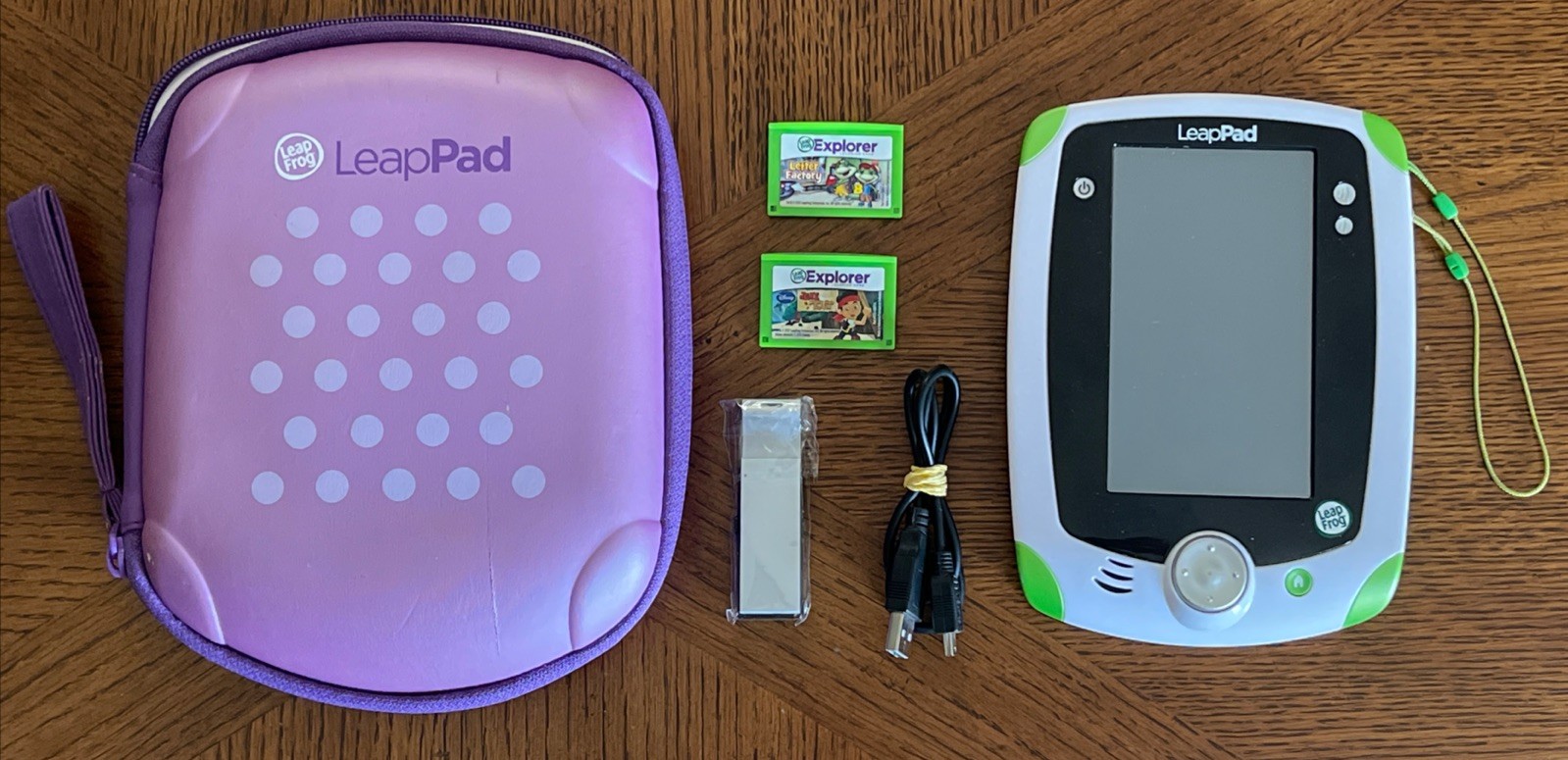 LeapFrog LeapPad Explorer 1 Tablet w/ Purple Case & 2 Games (Tested & Working!)