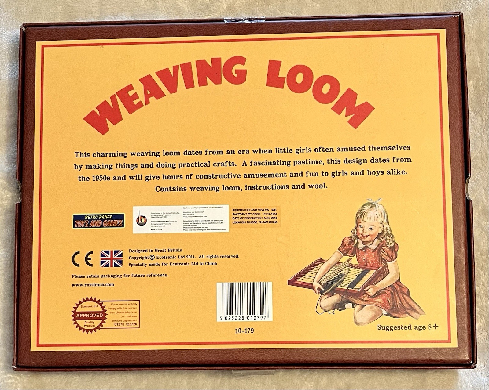 Retro Range Toys and Games Weaving Loom Designed In Great Britain
