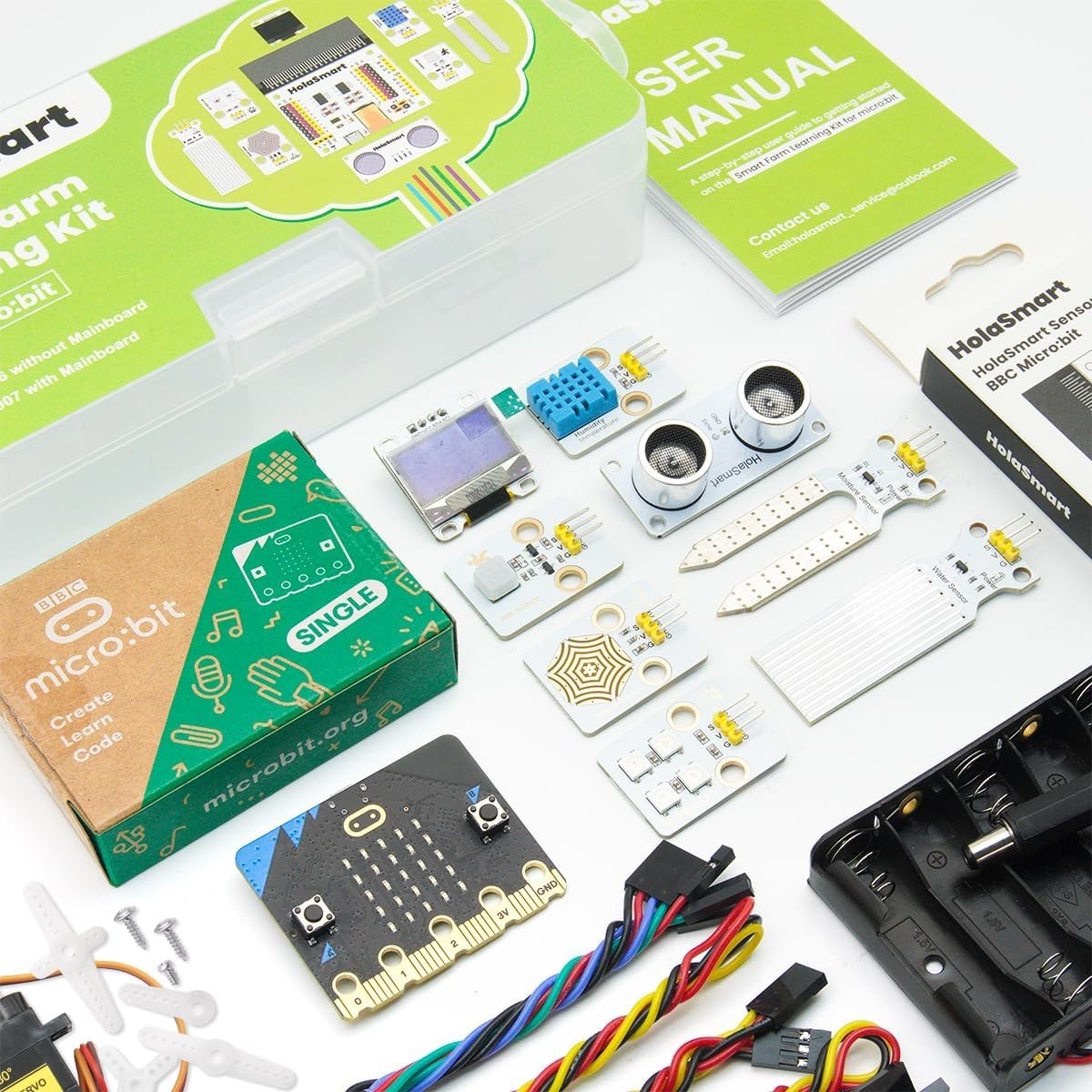 HolaSmart Smart Farm Learning Kit BBC micro:bit V2 Board STEM Coding 16 Projects