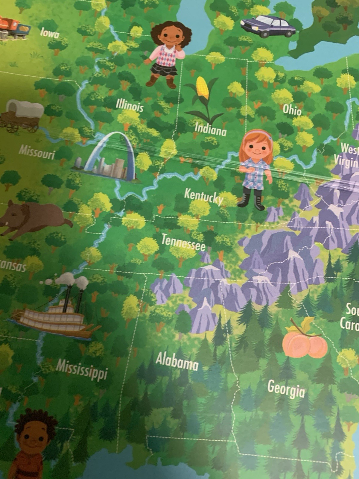 LEAP FROG INTERACTIVE UNITED STATES MAP TAG READING SYSTEM 2 SIDED MAP