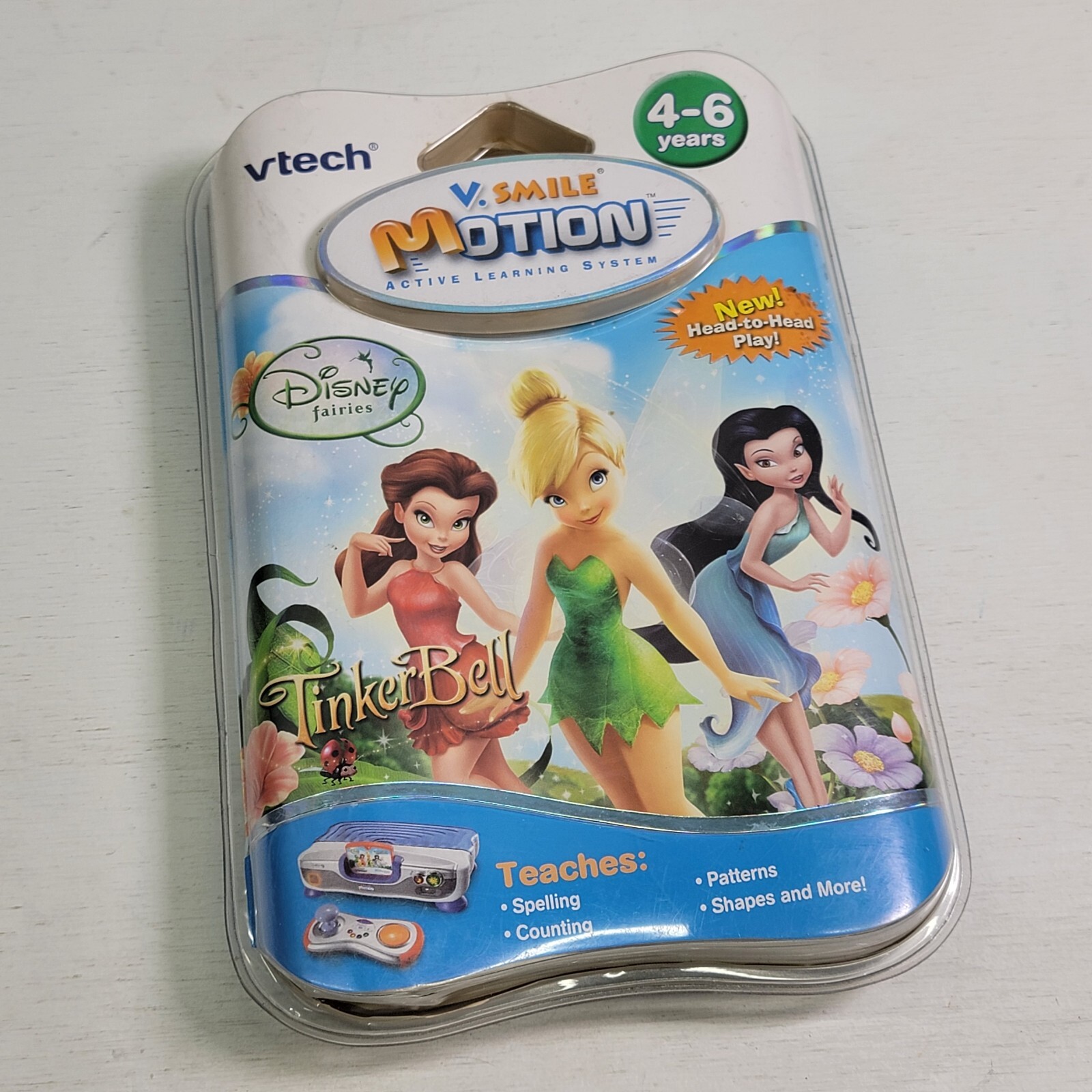 VTech V.Smile Motion Disney Tinker Bell Game 4-6 Years Learn Spelling Counting+