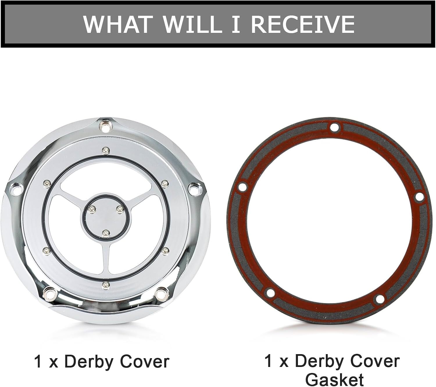 Engine Derby Cover Cap with Derby Cover Gasket for FLHR Electra Glide Softail