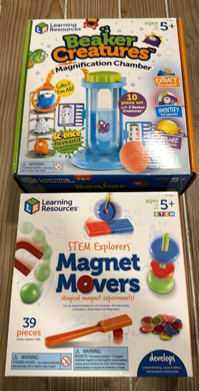 Learning Resources STEM Toy Lot Beaker Creatures Magnification & Magnet Movers