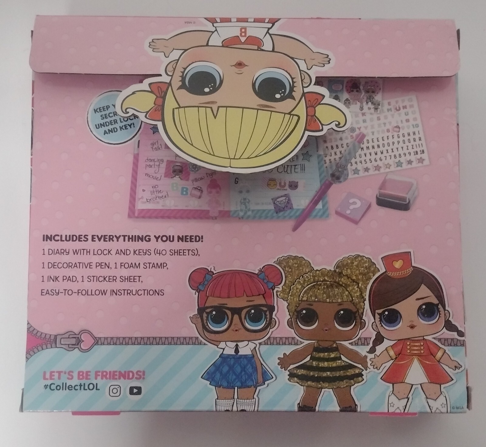 LOL SURPRISE SECRET DIARY SET STICKERS STAMPS PEN LOCK AND KEY NEW