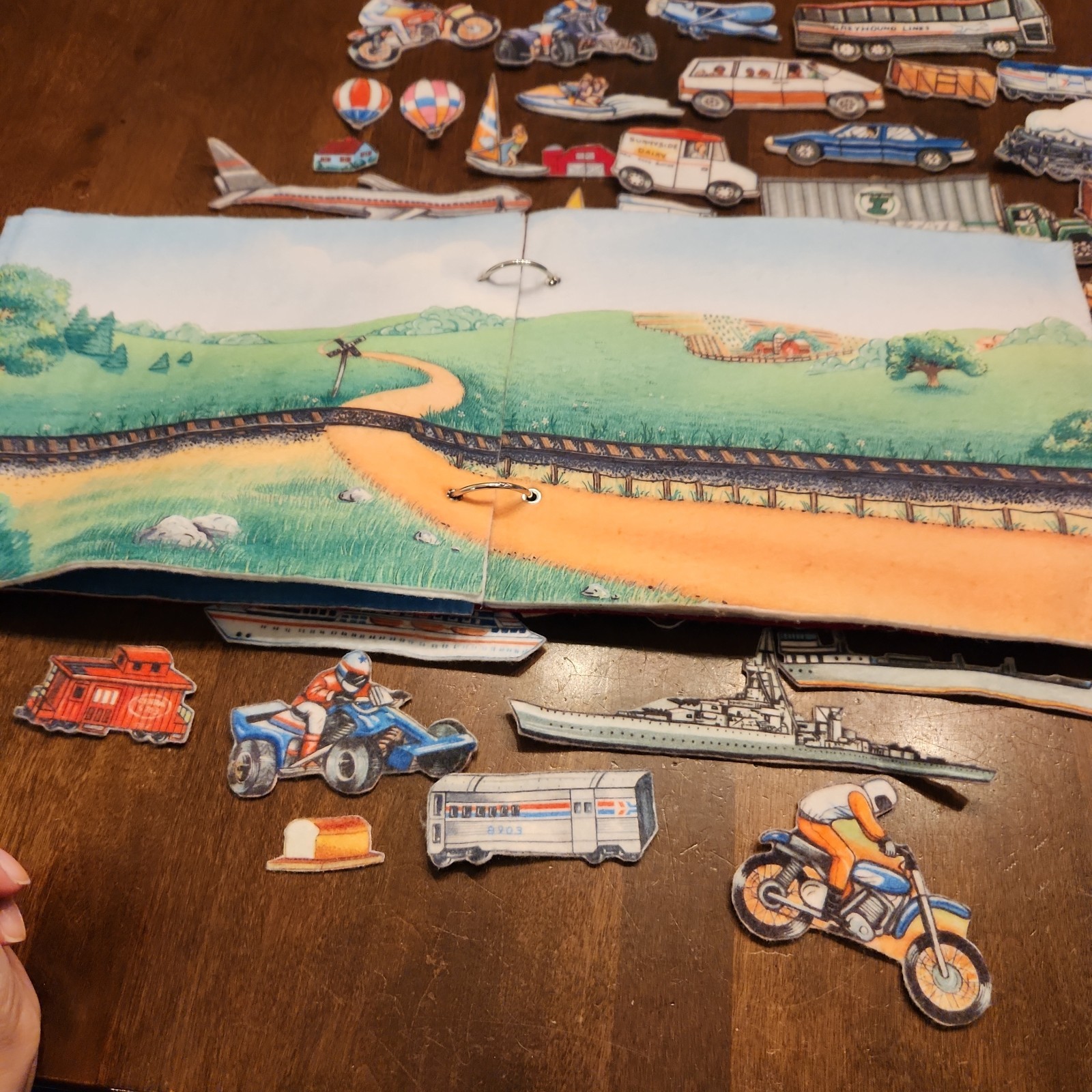 The Story Teller Felt Flannel Board Quiet Book Farm Transportation Planes Trains