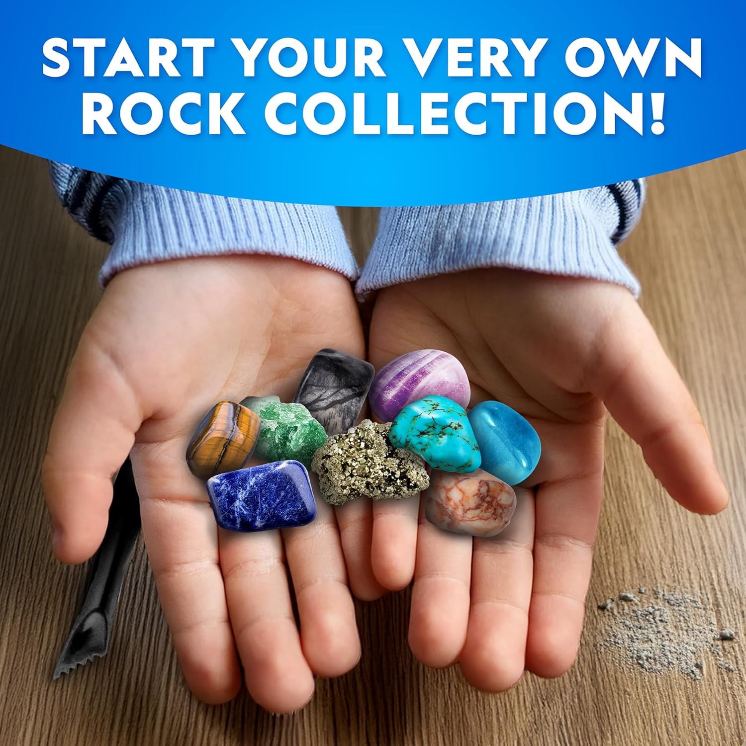 Gemstone Dig Kit – Dig Up 10 Real Gemstones and Crystals Science Kit for Kids
