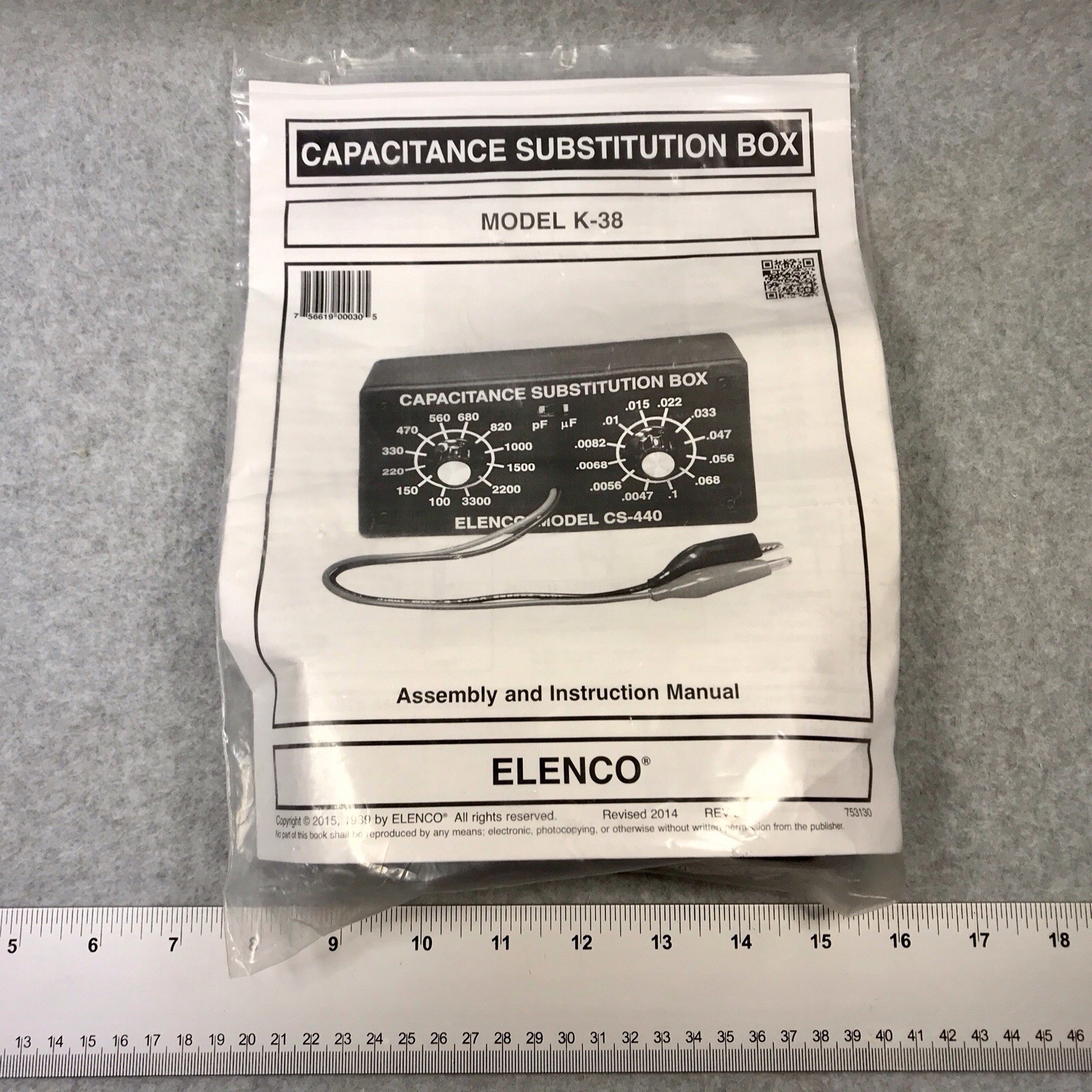 Elenco Capacitance Substitution Box Model K-38 CS-440 Unassembled Project Kit