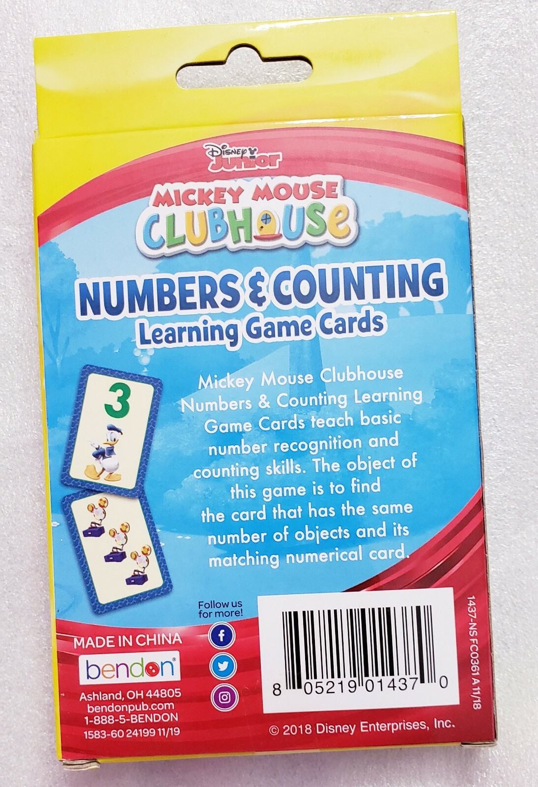 DISNEY MICKEY MOUSE FLASH CARDS NUMBERS & Counting