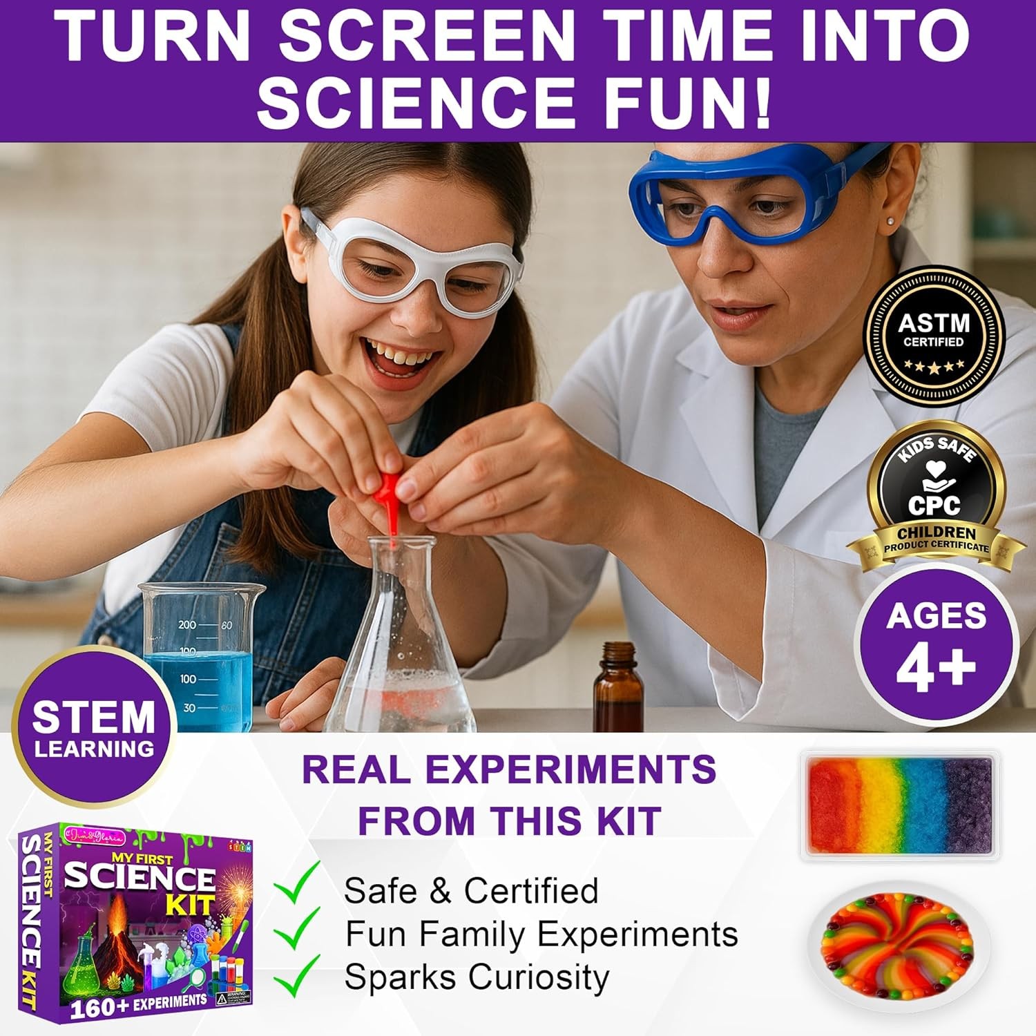 Jim&Gloria Science Kits for Kids Age 5-7 8-12 Year Old Birthday Gifts for Girls