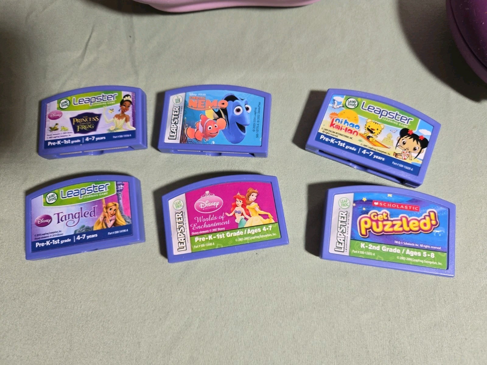 Leap Frog Leapster 2 Pink Learning System 6 Games TESTED Works Nemo Princesses