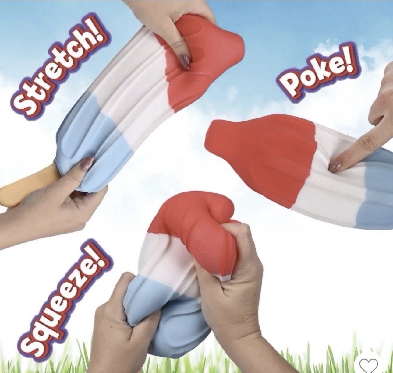 SUNNY DAYS Large Jumbo 11” Squishy Popsicle VIRAL Toy Sensory Fidget Ice Pop NEW