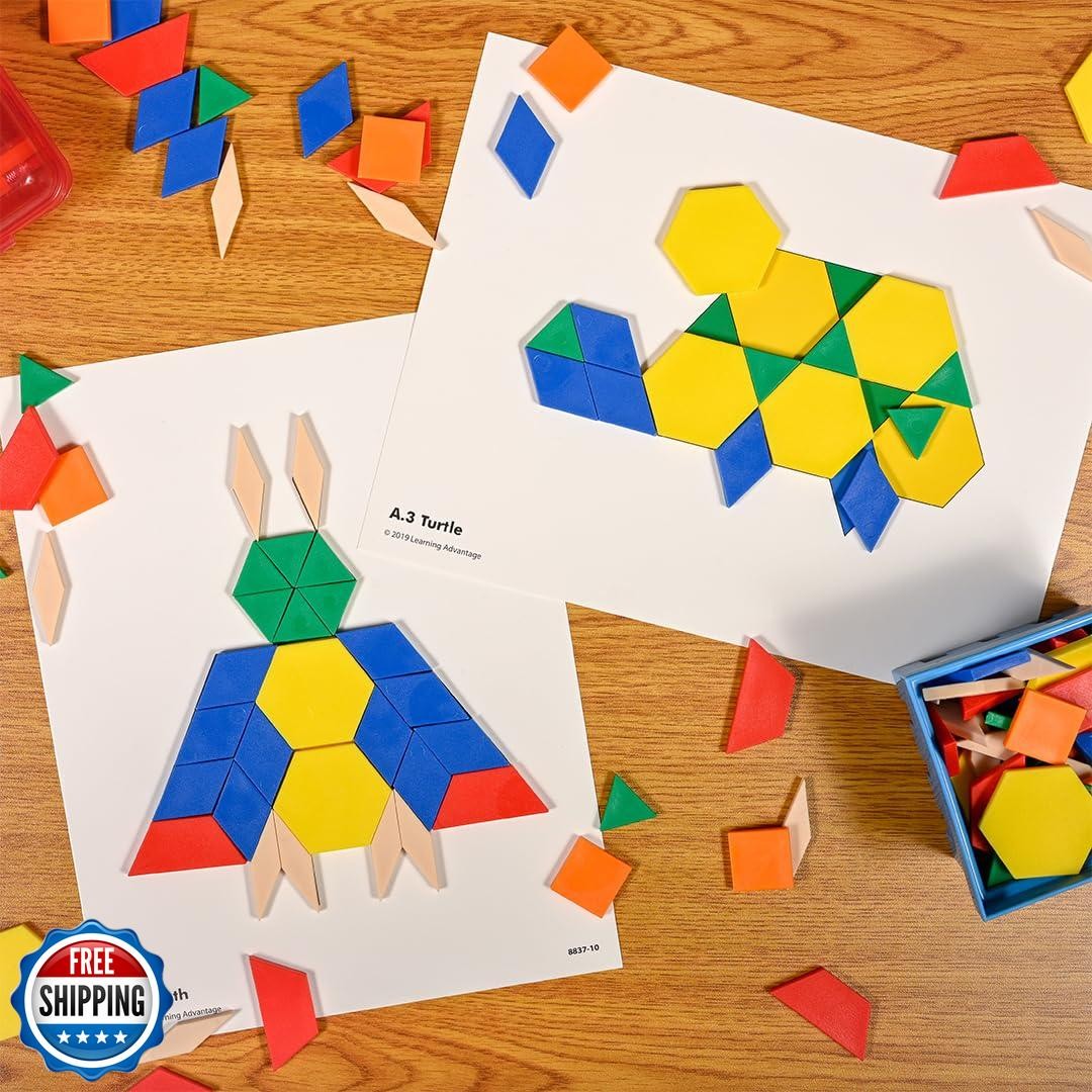 Learning Advantage Pattern Block Activity Cards – In-Home Learning Activity f